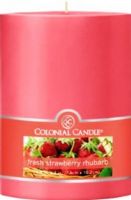 Colonial Candle CCFT34.1234 Fresh Strawberry Rhubarb 3" by 4" Smooth Pillar, Burns for up to 65 hours, UPC 048019627054 (CCFT341234 CCFT34-1234 CCFT34 1234 CCFT34.1234) 