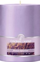 Colonial Candle CCFT34.1342 French Lavender 3" by 4" Smooth Pillar, Burns for up to 65 hours, UPC 048019627030 (CCFT341342 CCFT34-1342 CCFT34 1342 CCFT34.1342) 