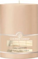 Colonial Candle CCFT34.1749 Cozy Cashmere Scent, 3" by 4" Smooth Pillar , Burns for up to 65 hours, UPC 048019626941 (CCFT34.1749 CCFT341749 CCFT34-1749 CCFT34 1749) 