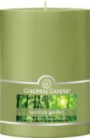 Colonial Candle CCFT34.1894 Bamboo Garden Scent, 3" by 4" Smooth Pillar, Burns for up to 65 hours, UPC 048019626903 (CCFT34.1894 CCFT341894 CCFT34-1894 CCFT34 1894) 