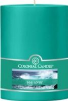 Colonial Candle CCFT34.1899 Sea Spray Scent, 3" by 4" Smooth Pillar, Burns for up to 65 hours, UPC 048019627177 (CCFT34.1899 CCFT341899 CCFT34-1899 CCFT34 1899) 
