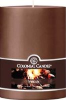 Colonial Candle CCFT34.1967 Fireside Scent, 3" by 4" Smooth Pillar, Burns for up to 65 hours, UPC 048019627023 (CCFT34.1967 CCFT341967 CCFT34-1967 CCFT34 1967)  