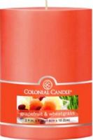 Colonial Candle CCFT34.2068 Grapefruit and Wheatgrass Scent, 3" by 4" Smooth Pillar, Burns for up to 65 hours, UPC 048019627061 (CCFT34.2068 CCFT34-2068 CCFT34 2068 CCFT342068)  