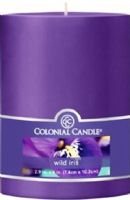 Colonial Candle CCFT34.2071 Wild Iris Scent, 3" by 4" Smooth Pillar, Burns for up to 65 hours, UPC 048019627276 (CCFT342071 CCFT34-2071 CCFT34 2071 CCFT342071)  