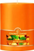 Colonial Candle CCFT34.2176 Apricot Mint Scent, 3" by 4" Smooth Pillar, Burns for up to 65 hours, UPC 048019626897 (CCFT34.2176 CCFT342176 CCFT34-2176 CCFT34 2176) 
