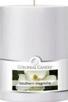 Colonial Candle CCFT34.2179 Southern Magnolia Scent, 3" by 4" Smooth Pillar, Burns for up to 65 hours, UPC 048019627207 (CCFT34.2179 CCFT342179 CCFT34-2179 CCFT34 2179) 