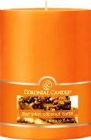 Colonial Candle CCFT34.2846 Pumpkin Coconut Torte Scent, 3" by 4" Smooth Pillar, Burns for up to 65 hours, UPC 048019628822 (CCFT34.2846 CCFT34 2846 CCFT34-2846 CCFT342846) 