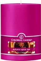 Colonial Candle CCFT34.2849 Autumn Spice Scent, 3" by 4" Smooth Pillar, Burns for up to 55 hours, UPC 048019628853 (CCFT34.2849 CCFT342849 CCFT34-2849 CCFT34 2849) 