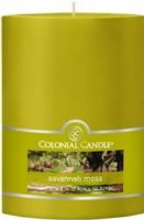 Colonial Candle CCFT34.2851 Savannah Moss Scent, 3" by 4" Smooth Pillar - Pack of 2, Burns for up to 65 hours, UPC 048019628860 (CCFT34.2851 CCFT342851 CCFT34-2851 CCFT34 2851) 