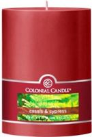 Colonial Candle CCFT34.2852 Cassis and Cypress Scent, 3" by 4" Smooth Pillar, Burns for up to 55 hours, UPC 048019628877 (CCFT34.2852 CCFT342852 CCFT34-2852 CCFT34 2852) 