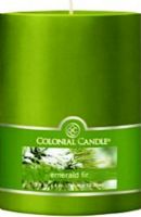 Colonial Candle CCFT34.2854 Emerald Fir Scent, 3" by 4" Smooth Pillar, Burns for up to 55 hours, UPC 048019628884 (CCFT34.2854 CCFT342854 CCFT34-2854 CCFT34 2854)  