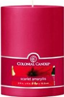 Colonial Candle CCFT34.2855 Scarlet Amaryllis Scent, 3" by 4" Smooth Pillar, Burns for up to 65 hours, UPC 048019628891 (CCFT34.2855 CCFT342855 CCFT34-2855 CCFT34 2855)  