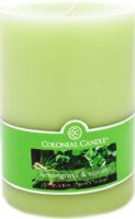 Colonial Candle CCFT34.3081 Lemongrass & Cilantro Scent, 3" by 4" Smooth Pillar, Burns for up to 55 hours, UPC 048019641807 (CCFT34.3081 CCFT343081 CCFT34-3081 CCFT34 3081)  