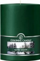 Colonial Candle CCFT34.706 Winter Woods Scent, 3" by 4" Smooth Pillar, Burns for up to 65 hours, UPC 048019626873 (CCFT34.706 CCFT34706 CCFT34-706 CCFT34 706)  