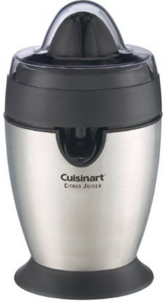Cuisinart CCJ-100 Citrus Pro Juicer, Dispenses juice directly into container, Anti-drip spout locks allow for interruption of juice flow, Unique auto-reverse spin feature extracts more juice from pulp, Elegant, brushed stainless steel housing, Includes cord storage and dishwasher-safe parts for easy cleanup, UPC 086279003997 (CCJ 100 CCJ100)