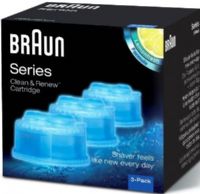 Braun CCR3 Clean & Renew Cartridge (3 Refills); Used in Braun’s patented Clean & Charge system base for when you are looking to clean, charge, and lubricate your Braun shaver; 069055868003 (CCR-3 CCR 3 CC-R3) 