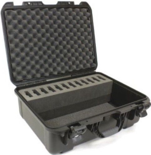 Williams Sound CCS 042 DW Large Digi-Wave Heavy-Duty Carry Case with 12 Slot; Durable Plastic Shell; Foam Interior; Secure Clasps; Carrying Handle; Holds up to 12 DLT-50 or DLT-100 transceivers, as well as up to 12 headsets and other accessories; The strong plastic outer shell and a foam interior make sure your equipment is protected; Secure clasps keep the case tightly closed (WILLIAMSSOUNDCCS042DW WILLIAMS SOUND CCS 042 DW ACCESSORIES CASES CLIPS)