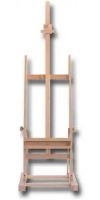 Cappelletto CCS20 Medium Studio Easel With Utility Shelf; A very sturdy medium-sized studio easel; Made in Italy of oiled, stain-resistant, seasoned beechwood; This stable studio easel was specifically designed to enable painting even in small spaces; The easel has a double shelf; UPC 8032679712801 (CAPPELLETTOCCS20 CAPPELLETTO CCS20 CCS 20 CAPPELLETTO-CCS20 CCS-20) 