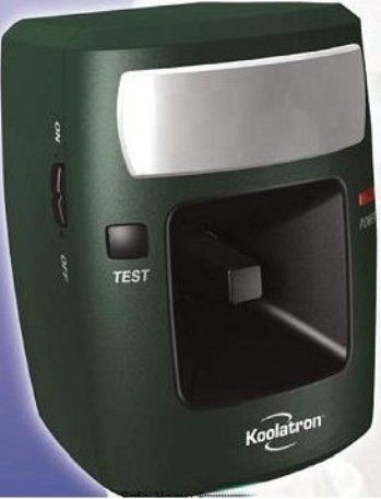 Koolatron CD01 Cat and Dog Repeller, Outdoor animal repellent device, Protects 85 feet away at a 70 degree range, Passive infra red motion sensor, Waterproof to IPX4 standard, Power: Two (2) 9V batteries, Battery life approximately 2000 sound releases, UPC 785169012605 (CD-01 CD 01 CD01)