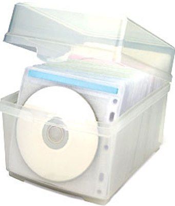 Aidata CD100SB CD Sleeves Box 100, Includes 50 sleeves, Holds up to 100 CDs, Durable polypropylene box with 2 index dividers, EAN 4711234102199 (CD-100SB CD 100SB CD100-SB CD100 SB)