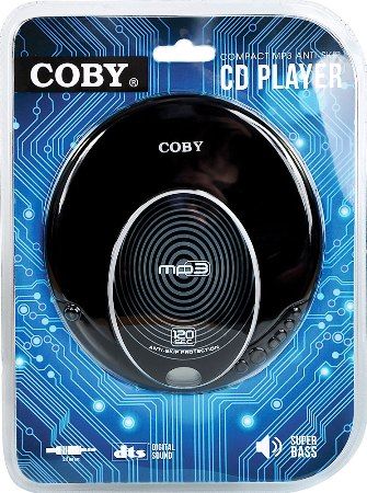 Coby CD-192BK Compact Portable MP3 Anti-skip/CD Player, Black; Plays standard CDs and MP3 CDs; LCD displays track number; Digital volume control; 120-second anti-skip protection; 3.5 mm headphone jack; Skip, search, pause/play buttons; Uses 2 AA batteries; UPC 812180020538 (CD192BK CD 192BK CD-192-BK CD-192)