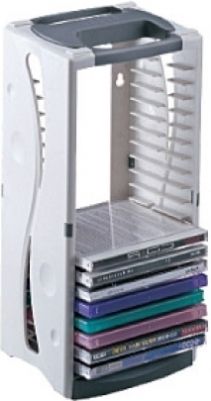 Aidata CD20RT CD Rack 20 Storage, Platinum, Holds up to 20 CDs, Organize your computer media with this CD-ROM station, High quality plastic construction (CD-20RT CD 20RT CD20-RT CD20 RT)