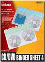 Aidata CD4BS-10 CD Binder Sheet 4 Storage, Contains 10 covers with room identification per box, Each bag can hold 4 CDs with identification space, Valid for most of ring binders (CD4BS10 CD4BS 10 CD-4BS-10 CD-4BS10) 