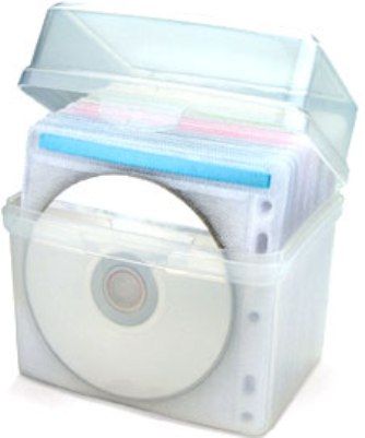 Aidata CD60SB CD Sleeves Box 60, Includes 30 sleeves, Holds up to 60 CDs, Durable polypropylene box (CD-60SB CD 60SB CD60-SB CD60 SB)