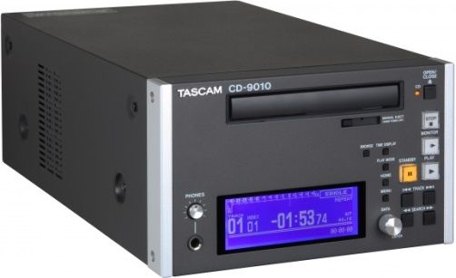 Tascam CD-9010 High-Performance Broadcast CD Player; Electronics tailored for the highest quality audio; 1 BNC word-clock input (44.1/48kHz); Parallel control (D-sub 37-pin); RS-232C serial control (D-sub 15-pin); Digital output; Supports CD-DA/CD-R; ONLINE function; ONLINE/MONITOR selectable; Supports 44.1/48kHz, 16/24bit; UPC 043774028160 (CD9010 CD 9010)