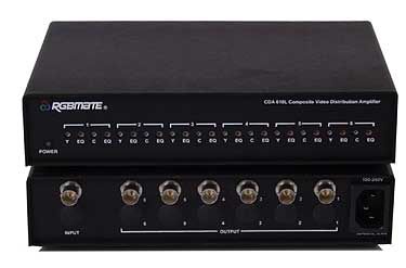 RGBmate CDA 610L Distribution Amplifier, 1-in , 6-out , BNC Composite Video DA w/EQ (CDA-610L, CDA610L, CDA 610, CDA610)