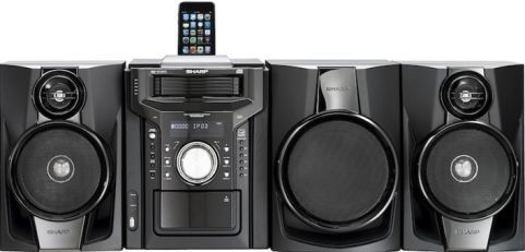 Sharp CD-DHS1050P Mini Component System with iPod/iPhone Dock, Main unit, speaker system Components, Stereo Sound Output Mode, X-BASS Sound Effects, 350 Watt Output Power / Total, Digital clock, timer Built-in Clock, Playback, sleep, record Timer, Fluorescent Built-in Display, ID3 tags support Additional Features, 6 Equalizer Factory Preset Qty, 50 - 14000 Hz Response Bandwidth, 50 dB Signal-To-Noise Ratio, CD / MP3 player Type (CDDHS1050P CD-DHS1050P CD DHS1050P)