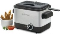 Cuisinart CDF-100 Compact Deep Fryer, 1000 Watts, Fry basket holds up to 3/4 pound, Fast heat-up and frying, Maximum oil capacity is 1.1 liter, Nonstick die-cast bowl with attached heating element for superior heating, Removable charcoal filter for odor removal, Adjustable thermostat, Brushed stainless steel housing, UPC 086279014009 (CDF100 CDF 100) 