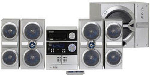 Sharp CD-G15000SYS Mini Stereo System 850 Watt, 5-Disc Multi-Play CD Changer, 850 Watts Total Output, 5 Speaker System, Full Function Remote, AM/FM Tuner with Presets, Pre-Set Equalizer, CD-R/RW, MP3, WMA Playable, Speaker Illumination (CDG15000SYS CD G15000SYS CD-G15000-SYS CD-G15000 CDG15000)