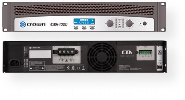 Crown CDi 4000 CDi-Series Dual Channel Amplifier, 2 ohm Dual (per channel) 1600W/4 ohm Dual (per channel) 1200W/8 ohm Dual (per channel) 650W/4 ohm Bridge-Mono 3200W/70V Dual (per channel) 1000W/140V Bridge-Mono 2000W Output Power, Frequency Response (at 1 watt into 4 ohms, 20Hz - 20 kHz) +0/1 dB, UPC 871015002415 (CDI-4000 CDI4000)