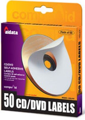 Aidata CDL50C Refill Labels 50, For use with any color inkjet printer, Contains 50 self-adhesive, CD/DVD labels, EAN 4711234100218 (CDL-50C CDL 50C CDL50-C CDL50)