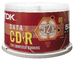 TDK CD-R80PCB50 Silver Matte Inkjet Printable Data CD-R 700 MB/80 min 48X,  700 MB capacity, 50 Pack, 52x, write speed (CDR80PCB50 CD-R80-PCB50 CDR80-PCB50 CD-R80PCB-50)
