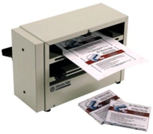 Martin Yale CDS200 Tabletop Compact Disc Tray Liner Slitter and Perforator, Easily convert 8.5 x 11 sheets into (2) CD jewel case inserts, Perforated along side folds for easy insertion into jewel case, Semi self-sharpening blades to allow for extended operation before service, UPC 011991912302 (CDS-200 CDS 200)