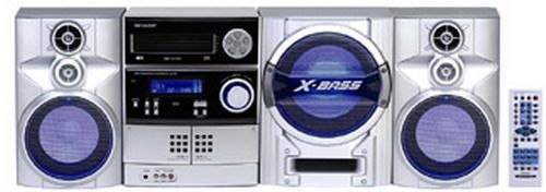 Sharp CD-SW300 Mini Component Systems, Total Output Power 450 Watts; CD Capacity 5-Disc Multi-Play Changer; Full Logic Dual Cassette Decks Full Logic Dual Deck; AM/FM Tuner with Station Memory Presets, 40 Presets; CD-R/RW Playable; MP3, WMA Playable with two line text navigation (CDSW300 CDSW-300 CDSW30 CDSW3)