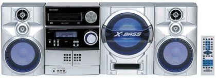 Sharp CD-SW330 Mini Component System, 5-CD, Plays CD CD-R/RW MP3 WMA, 450 Watts Total Power, 3-way speakers with separate subwoofer, Dual cassette deck, AM/FM tuner with presets, Pre-set equilizer, Blue LEDs on speakers light up to the beat of the music, Remote control, UPC 074000368422 (CD SW330 CDSW330)