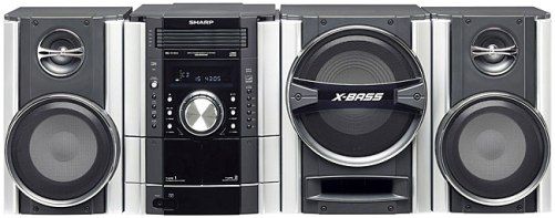Sharp CD-SW340 Mini Component System, Music Port for playback of MP3s in addition to CDs, Five-disc CD changer, AM/FM tuner with 40 station presets, Full-logic dual cassette deck, Replaced CD-SW330 (CDSW340 CD SW340 CDSW-340 CDSW 340 CD-SW330 CDSW330)