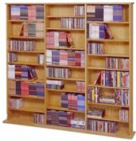 Leslie Dame CDV-1500 Deluxe Multimedia Storage Rack, Solid Oak Veneer, Capacity: Holds 1500 CDs, 612 DVDs, 900 Audiocassettes or 360 VHS Videocassettes, Heavy duty construction, 27 total shelves (24 shelves are adjustable and 3 in the middle need to be fixed to support the unit structurally), Assembles Quickly and Easily (CDV1500 CDV 1500) 