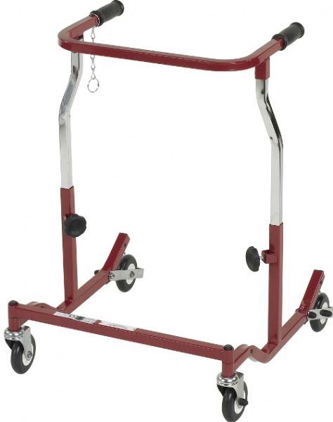 Drive Medical CE 1000 B Wenzelite Anterior Rehab Safety Roller, Fixed Width, Adult, Burgundy, 4 Number of Wheels, 25