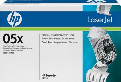 HP Hewlett Packard CE505X Black Toner Cartridge, Laser Print Technology, Black Print Color, 6500 Page Duty Cycle, New Genuine Original OEM HP Hewlett Packard, For use with HP LaserJet P2055 Printer (CE505X CE-505X CE 505X)