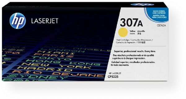 HP Hewlett Packard CE742A Toner Cartridge, Laser Printing Technology, Yellow Color, HP ColorSphere Cartridge Features, Up to 7300 pages Duty Cycle, New Genuine Original OEM HP Hewlett Packard, For use with HP Color LaserJet Professional CP5220 Series Printer (CE742A CE-742A CE 742A CE742-A CE742 A)