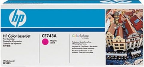 HP Hewlett Packard CE743A Toner Cartridge, Laser Printing Technology, Magenta Color, HP ColorSphere Cartridge Features, Up to 7300 pages Duty Cycle, New Genuine Original OEM HP Hewlett Packard, For use with HP Color LaserJet Professional CP5220 Series Printer (CE743A CE-743A CE 743A CE743-A CE743 A)