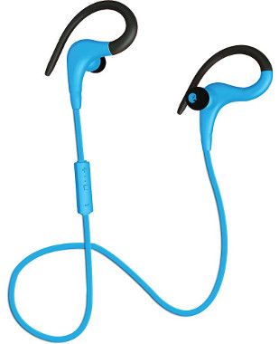 Coby CEBT-400-BLU Blue Intense Wireless Earbuds with Mic, Built-in microphone, Volume control, Tangle free flat cable, Sweat resistant, Superior audio performance, Comfortable fit, Dimensions 6.14