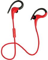 Coby CEBT-400-RED Red Intense Wireless Earbuds with Mic; Built-in microphone; Volume control; Tangle free flat cable; Sweat resistant; Superior audio performance; Comfortable fit; Dimensions 6.14" x 3.74" x 1.42"; Weight 0.4 lbs; UPC 812180023812 (CEBT400RED CEBT400-RED CEBT-400RED CEBT 400RED CEBT400 RED CEBT 400 RED) 