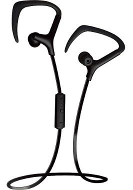Coby CEBT-401-BLK Black Intense Wireless Earbuds with Mic, Built-in microphone, Volume control,  Tangle free flat cable, Sweat resistant, Superior audio performance, Comfortable fit, Dimensions 6.14