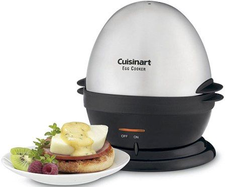 Cuisinart CEC-7 Egg Cooker, Cooks up to seven eggs - hard to soft consistency, Poaches up to three eggs, On/Off switch with indicator light, Audible tone, Automatic shutoff, Brushed stainless steel lid, Poaching tray, Two egg holders, Beaker with piercing pin, Instruction/Recipe book (CEC7 CEC 7)