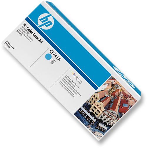 HP Hewlett Packard CE741A Toner Cartridge, Laser Printing Technology, Cyan Color, HP ColorSphere Cartridge Features, Up to 7300 pages Duty Cycle, New Genuine Original OEM HP Hewlett Packard, For use with HP Color LaserJet Professional CP5220 Series Printer (CE741A CE-741A CE 741A CE741-A CE741 A)